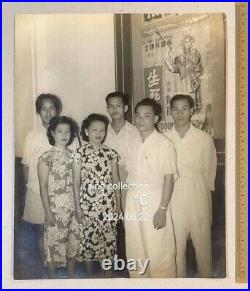 1940's Singapore cinema photo Chinese with movie poster Mei Lan Fang