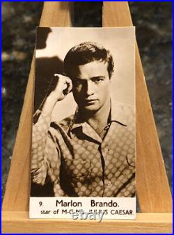 1952 Watford Film Stars Marlon Brando Black & White Tobacco Card #9