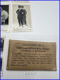 23 Antique Kings & Queens Of The Movie Promo Cards Orange-Crush Charlie Chaplin