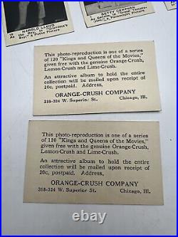 23 Antique Kings & Queens Of The Movie Promo Cards Orange-Crush Charlie Chaplin