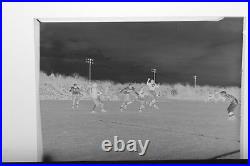 (27) B&W Press Photo Negative Action Shots School Football Field Game T4100