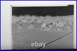 (27) B&W Press Photo Negative Action Shots School Football Field Game T4100