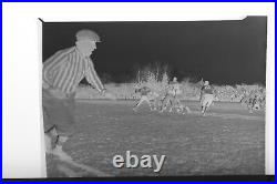 (27) B&W Press Photo Negative Action Shots School Football Field Game T4100