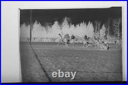 (27) B&W Press Photo Negative Action Shots School Football Field Game T4100