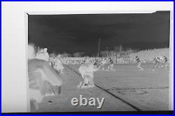 (27) B&W Press Photo Negative Action Shots School Football Field Game T4100