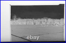 (27) B&W Press Photo Negative Action Shots School Football Field Game T4100