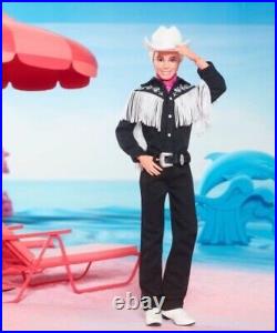 Barbie The Movie Collectible Ken Doll Wearing Black and White Western Outfit