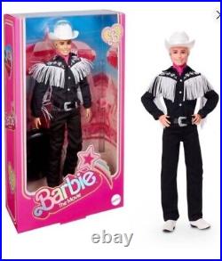 Barbie The Movie Collectible Ken Doll Wearing Black and White Western Outfit