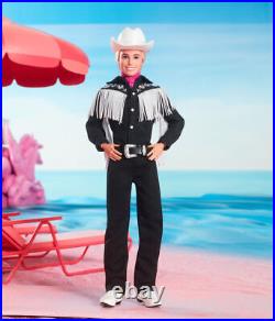 Barbie The Movie Collectible Ken Doll Wearing Black and White Western Outfit