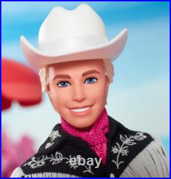 Barbie The Movie Collectible Ken Doll Wearing Black and White Western Outfit