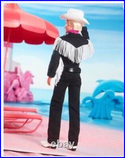 Barbie The Movie Collectible Ken Doll Wearing Black and White Western Outfit