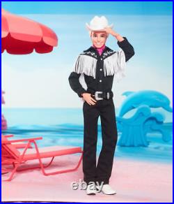 Barbie The Movie Collectible Ken Doll Wearing Black and White Western Outfit