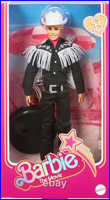 Barbie The Movie Collectible Ken Doll Wearing Black and White Western Outfit