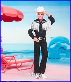 Barbie the Movie Collectible Ken Doll Wearing Black and White Western Outfit Ex