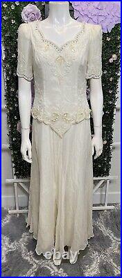 Bella Diosa Collection Ivory Vintage Wedding Dress 1920's 1930's Style