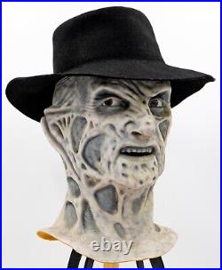 Black & White Foam Freddy Krueger Mask Head Movie Prop (One of a Kind)