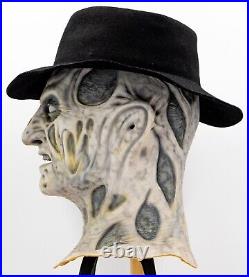 Black & White Foam Freddy Krueger Mask Head Movie Prop (One of a Kind)