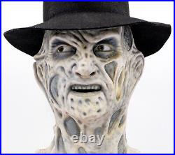 Black & White Foam Freddy Krueger Mask Head Movie Prop (One of a Kind)