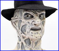 Black & White Foam Freddy Krueger Mask Head Movie Prop (One of a Kind)