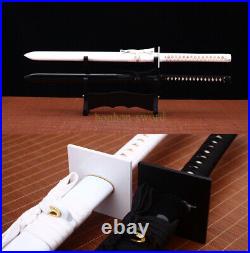 Black and White set Japanese Ninja Sword T10 Clay Tempered Ninjato from SK Movie