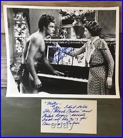 Buster Crabbe Signed 8X10 Tarzan Glossy Photo Personal Note Movie Actor No COA