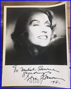 Gloria Swanson Signed 1981 8X10 Glossy Photo Movie Actress No COA