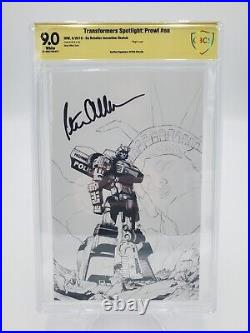 Peter Cullen SIGNED CBCS 9.0 Transformers Spotlight Prowl 110 B&W Variant IDW