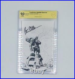 Peter Cullen SIGNED CBCS 9.0 Transformers Spotlight Prowl 110 B&W Variant IDW